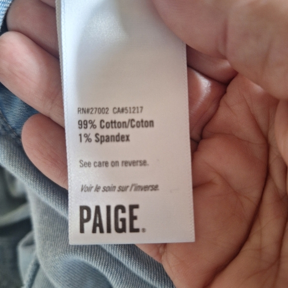 NWT Paige Songbird Meg Light Denim Long Sleeve Zip Up Romper Womens Size 4 - Picture 9 of 11